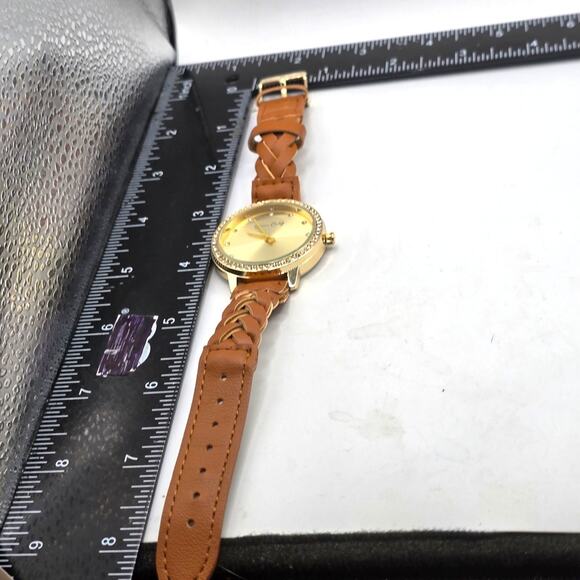 Jessica Carlyle Women Watch Quartz & Charm Bracelet Set Braided Leather Like - Picture 7 of 12